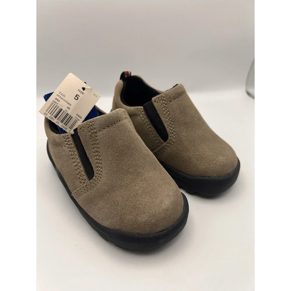 Genuine Kids OshKosh Toddler Boys Size 5 Luther Tan Slip On Loafers Shoes NWT